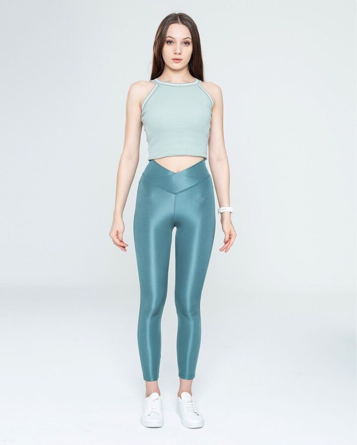 Women's V Crossover Super Shiny Leggings